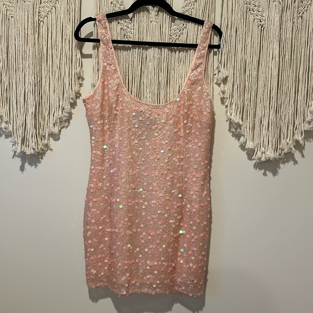 Pink sequin dress